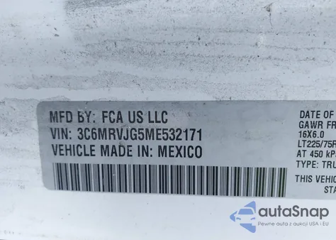 2021 Ram Promaster 3500 Cargo Van High Roof 159 Wb Ext z USA, uszkodzony, nr VIN 3C6MRVJG5ME532171